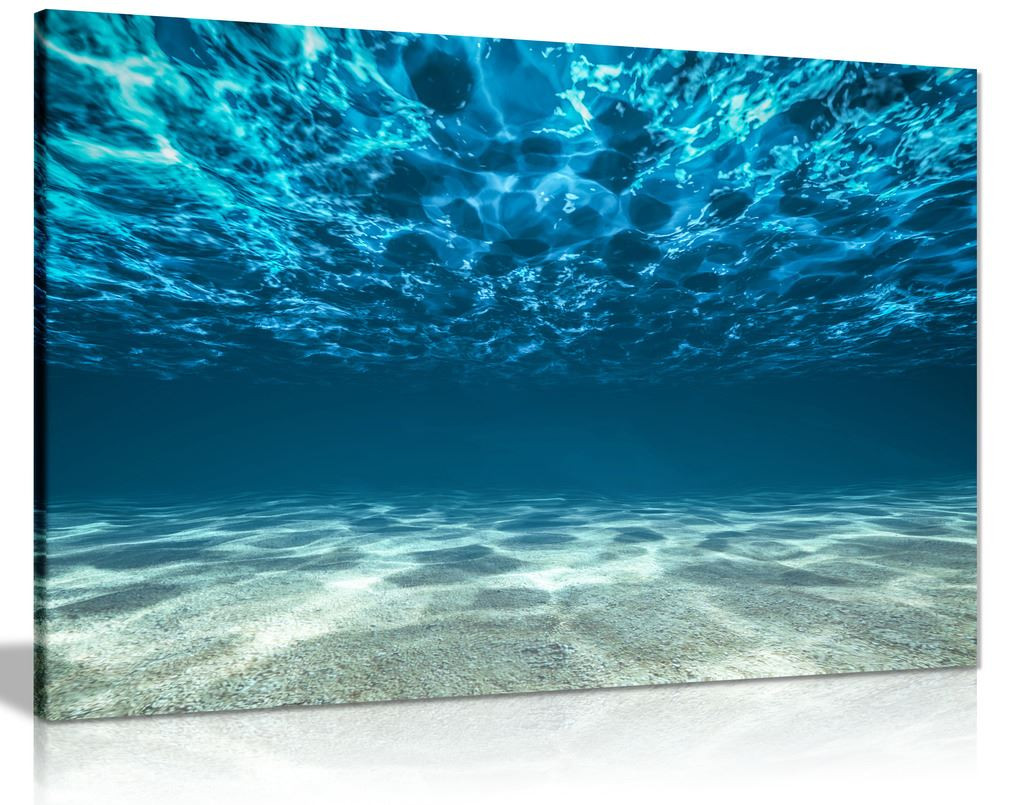 Blue Ocean Sea Seaview Beneath Surface Canvas Wall Art Picture Print