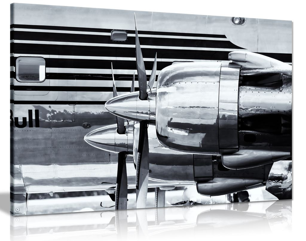 Black & White Douglas Dc-6 Vintage Airplane