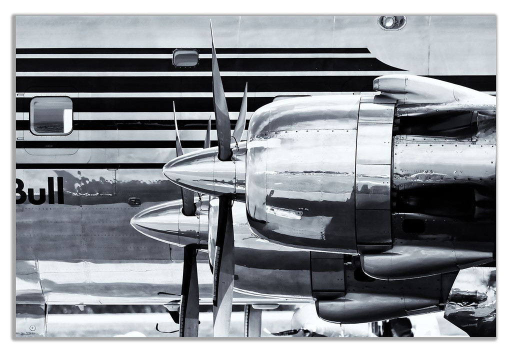 Black & White Douglas Dc-6 Vintage Airplane
