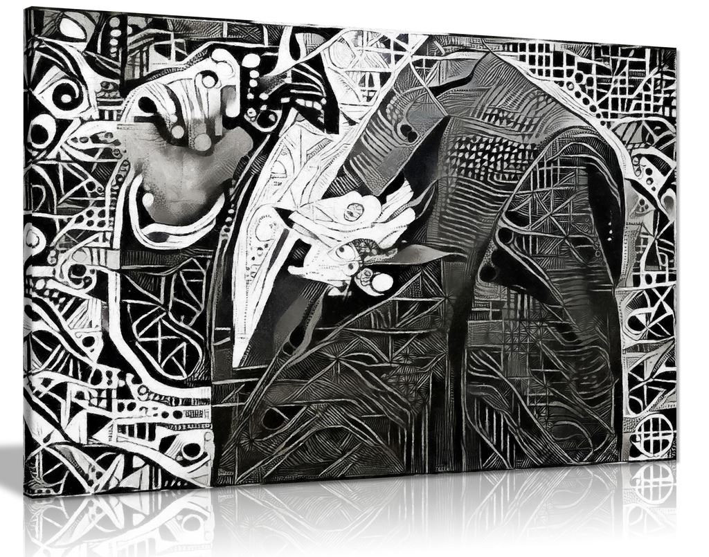 Beautiful Black & White Modern Art Man In Jacket Canvas Wall Art Picture Print