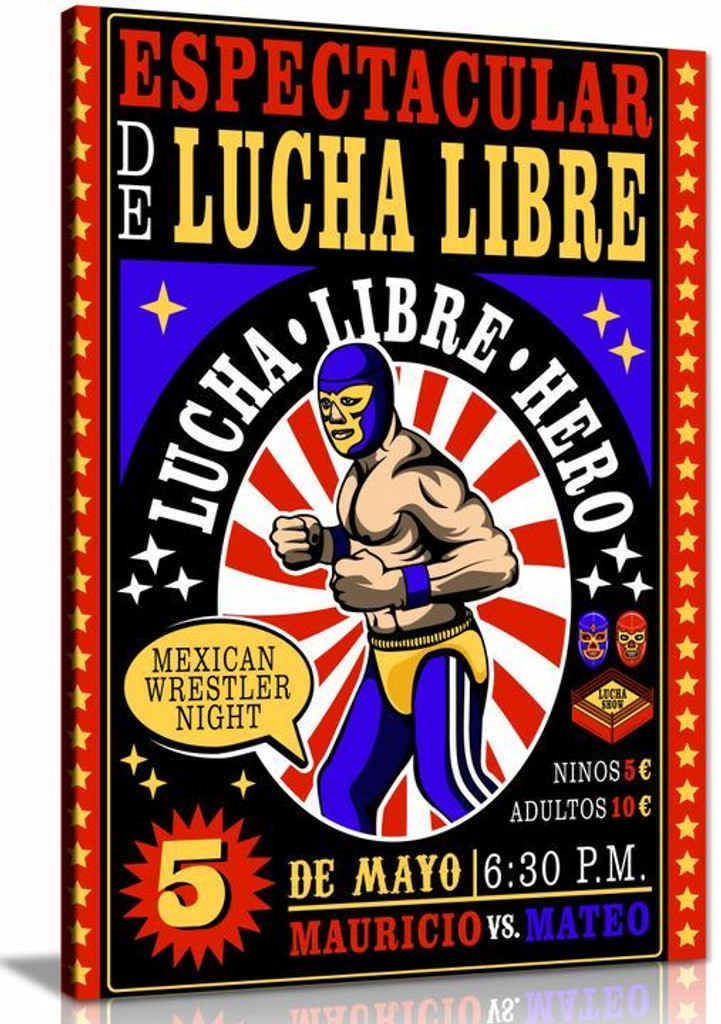 Mexican Art Lucha Libre Canvas Wall Art Picture Print Home Decor