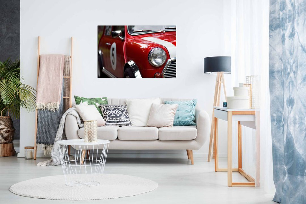 Red Classic Mini Cooper  Canvas Wall Art Picture Print Home Decor