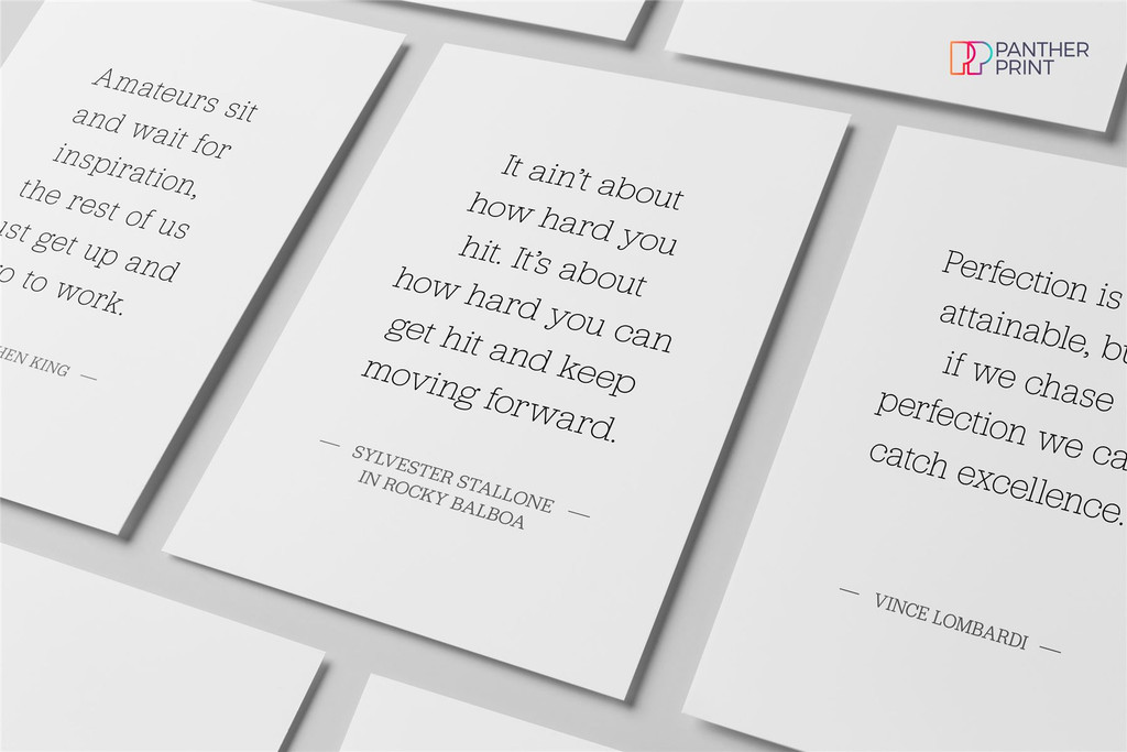 Productivity Set of 3 A3 Posters Amateurs Sit & Wait, It Ain't About How Hard You Hit, & Perfection is Not Attainable