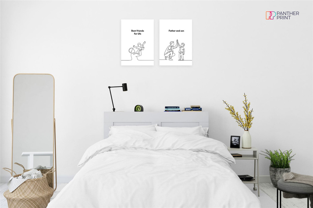 Bed Living Room Set of 2 A3 Poster Best Friends for Life & Father & Son