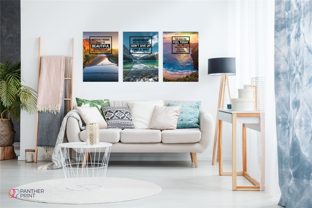 Motivational Posters Set of 3 A3 Difficult Roads, Remember Why You Started, & The Pain You Feel Today Will Be Your Strength