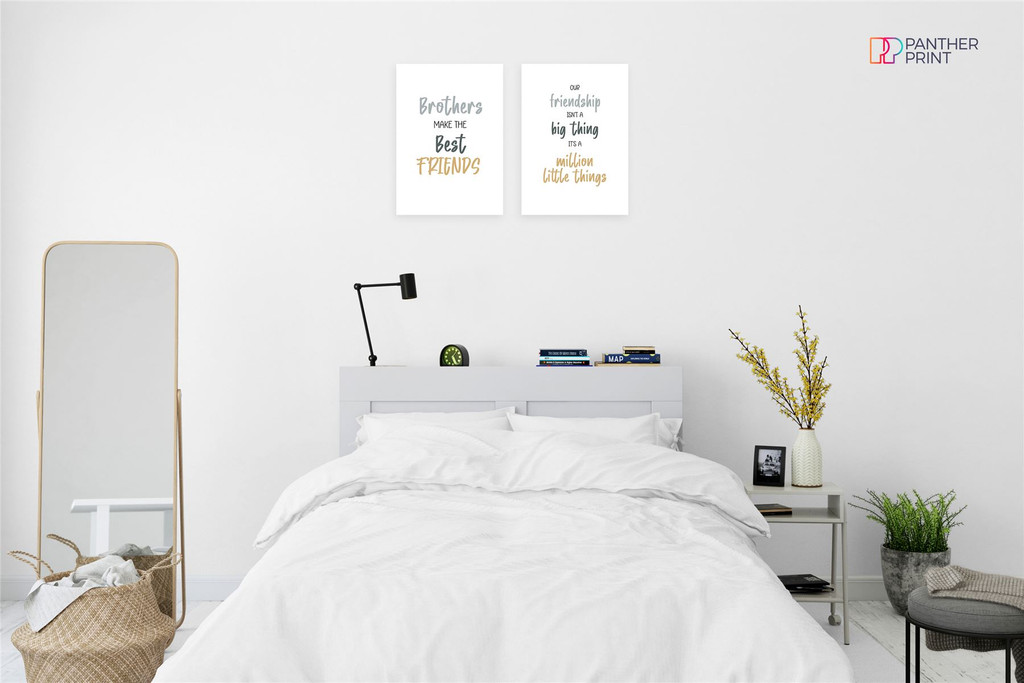 Bed Living Room Set of 2 A4 Posters Brothers Make the Best Friends & Our Friendship Isn't a Big Thing