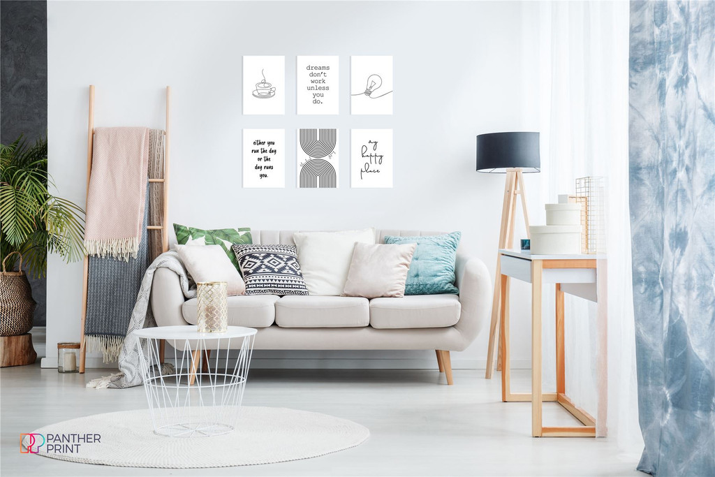 Productivity Set of 6 A3 Coffee, Dreams Don't Work, Either You Run the Day, Light Bulb, My Happy Place, & Take a Break