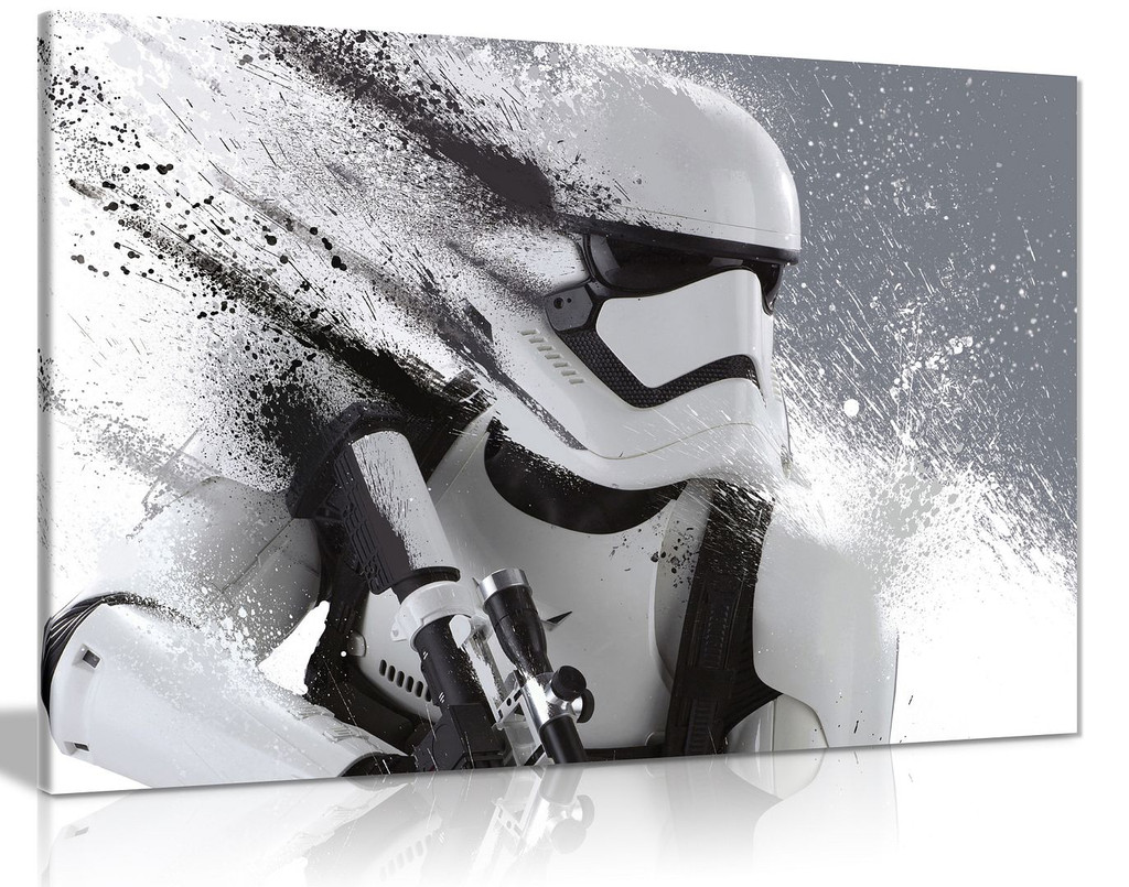 Star Wars Storm Trooper Black And White Canvas