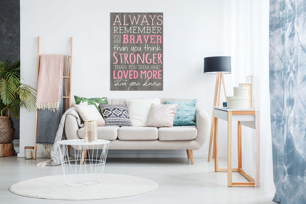 Inspirational Motivational Prints You Are Braver Than You Think Canvas