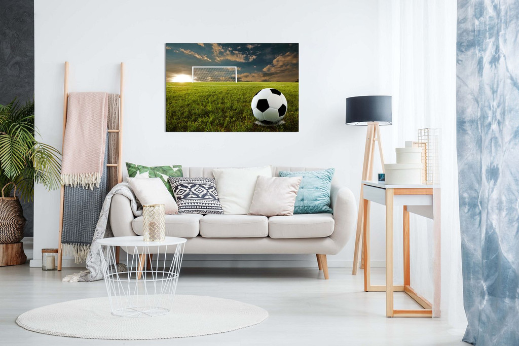 Football On An Open Field Canvas