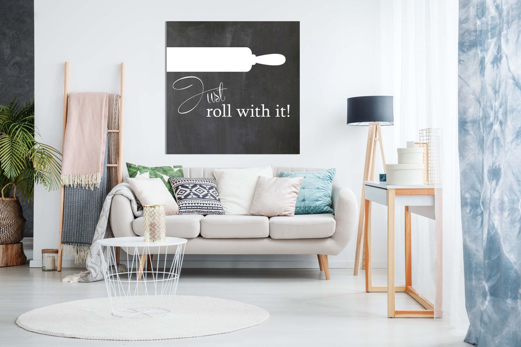 Kitchen Wall Art Just Roll With It Canvas Picture Print