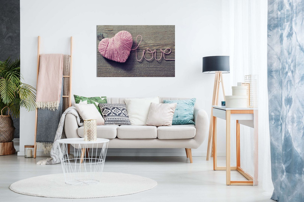 Love Pink Heart Canvas