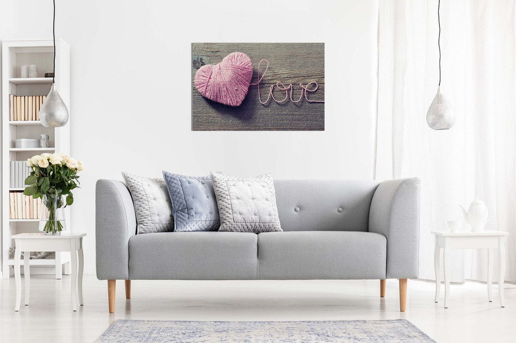 Love Pink Heart Canvas