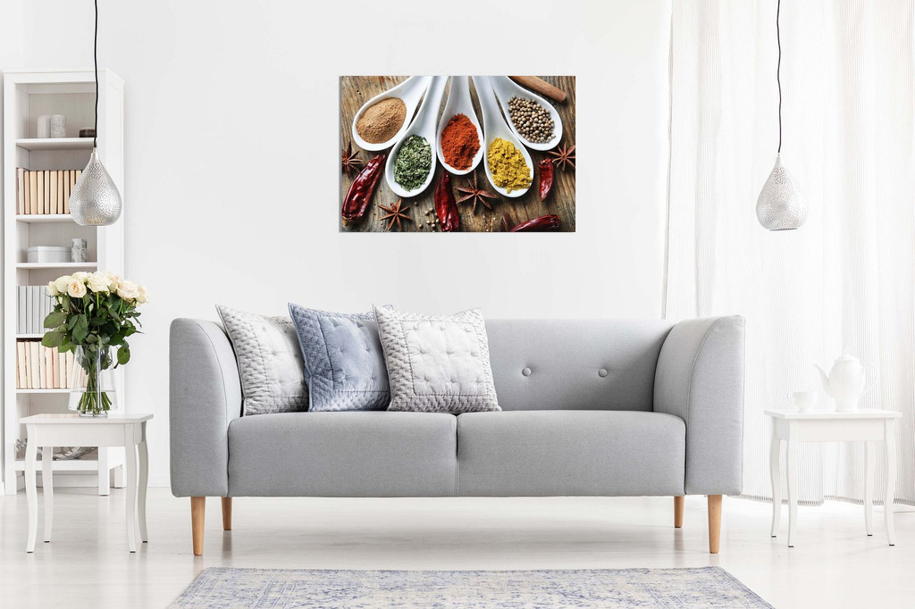 Spices On Table Food Kitchen Canvas