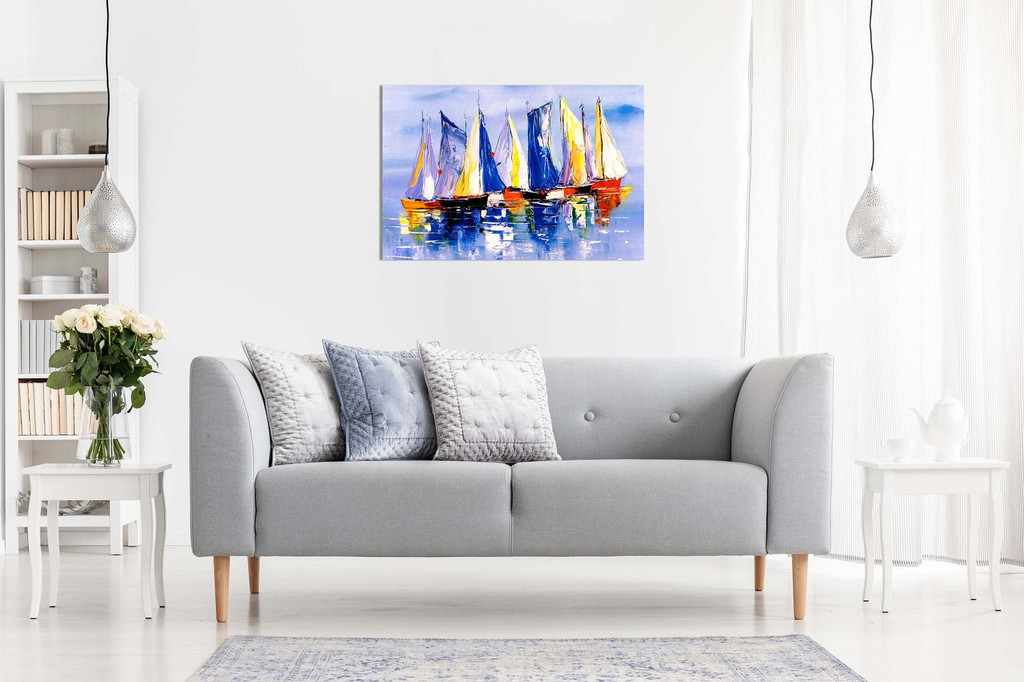 Boats in Sea Oil Painting Canvas