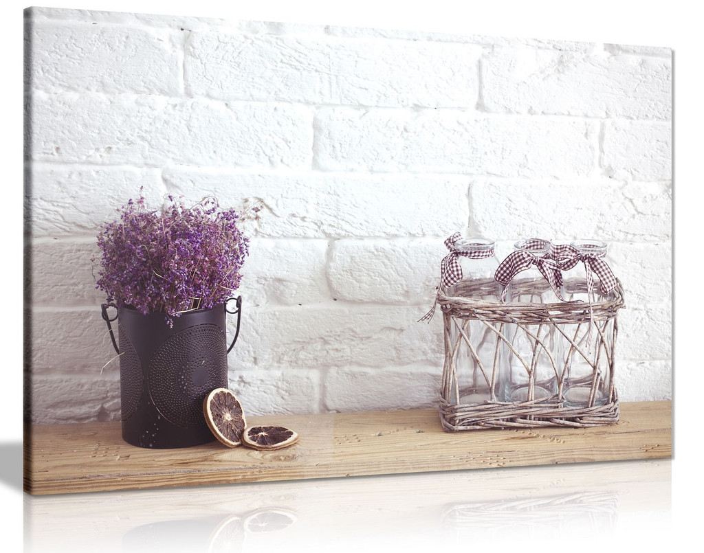 Rustic Home Decor Lavender Flowers Canvas