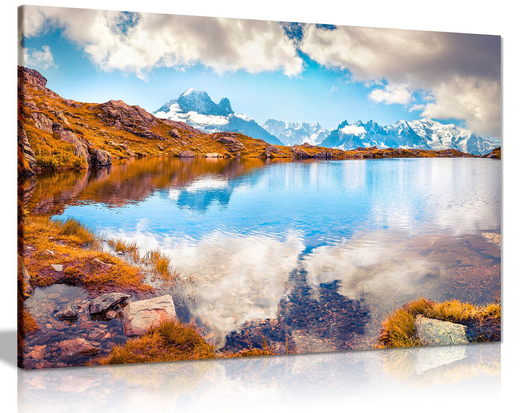 Awesome Lake Glacier Landscape Canvas