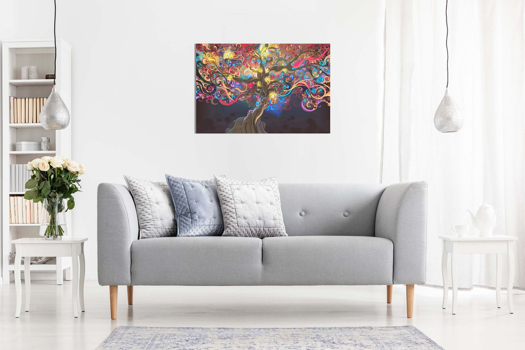 Psychedelic Trippy Art Tree Canvas