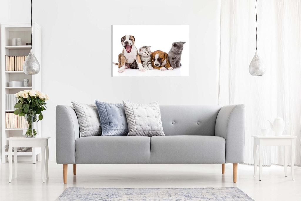 Puppies And Kittens Nursery Canvas