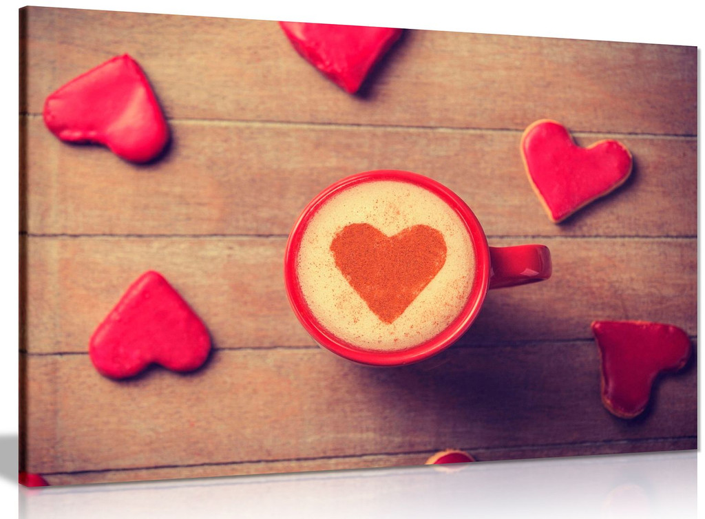 Coffee Mug With Love Heart Canvas