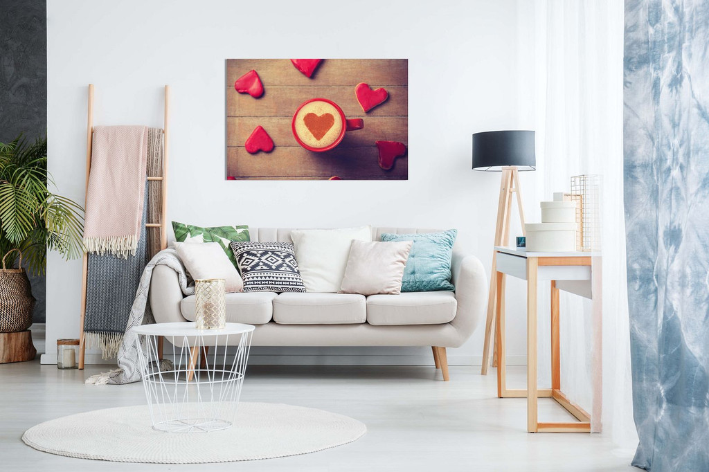 Coffee Mug With Love Heart Canvas