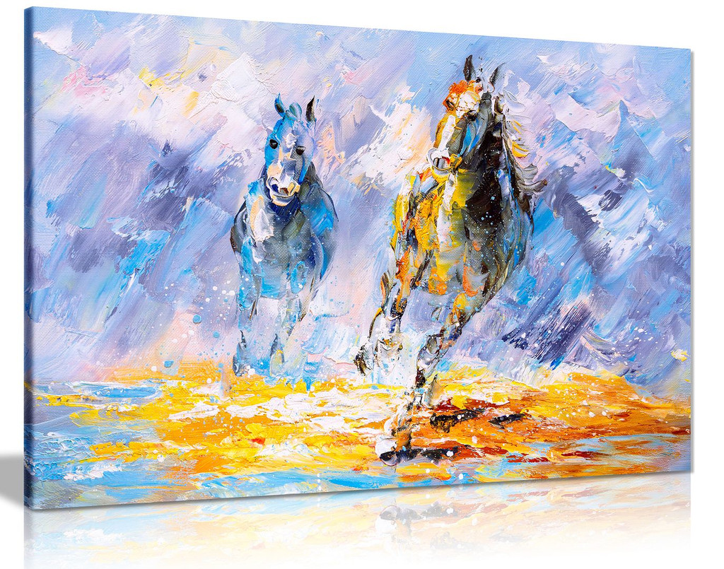 Modern Contemporary Painting Running Horse Canvas