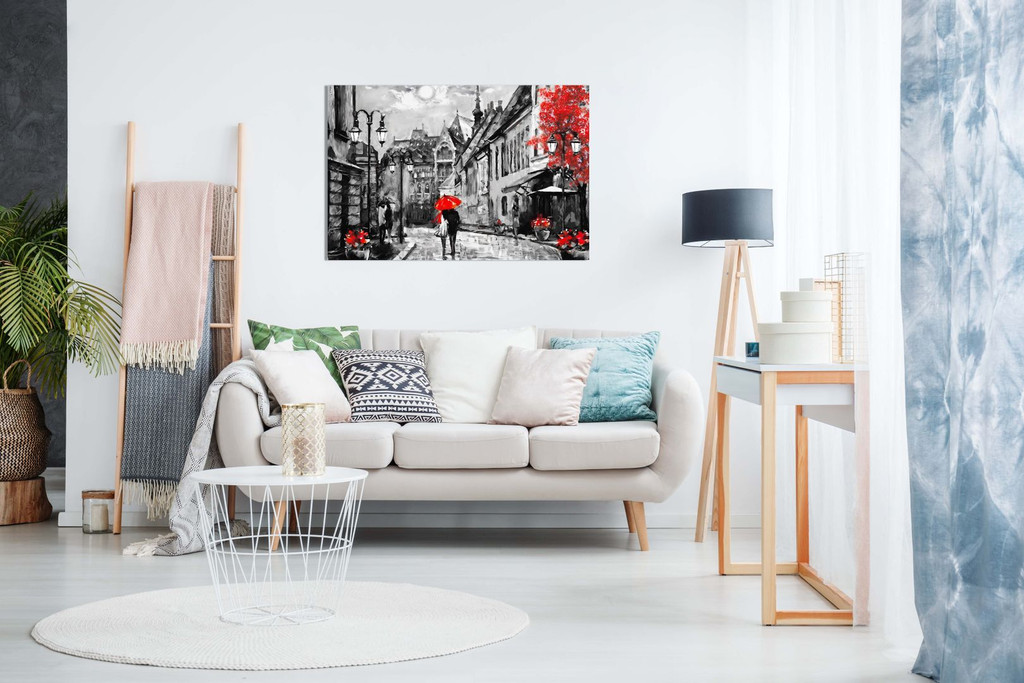 Black & White Red Budapest Painting Canvas