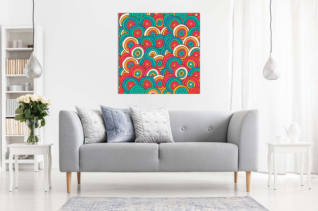 Modern Abstract Colourful Scribble Circles Canvas