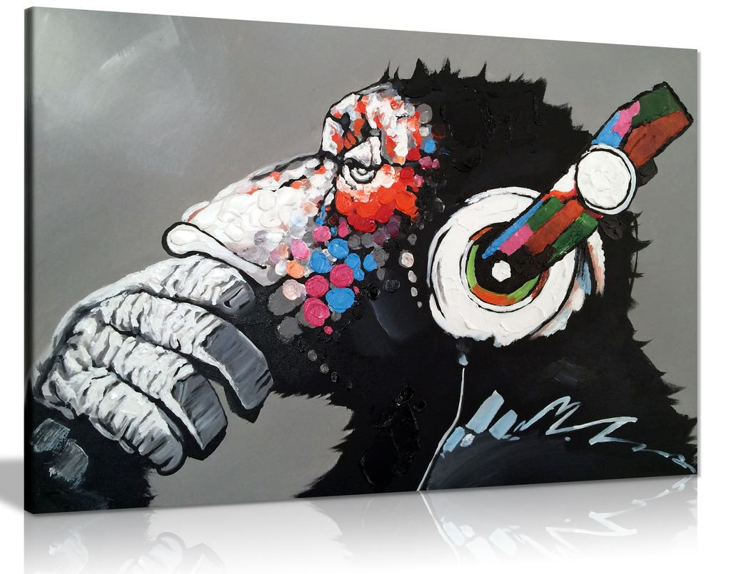 Cool Ape With Dj Heaphones Canvas