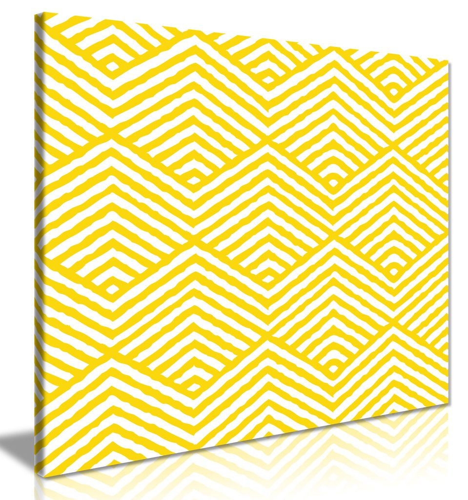 Yellow Gold Geometric Pattern Abstract Modern Canvas