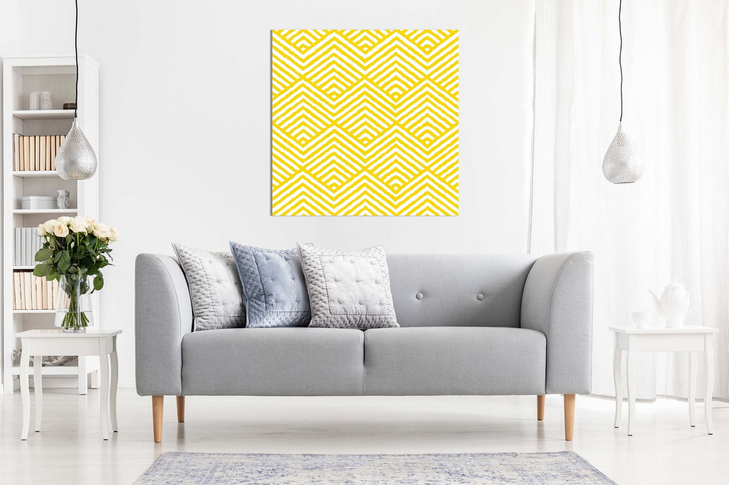 Yellow Gold Geometric Pattern Abstract Modern Canvas