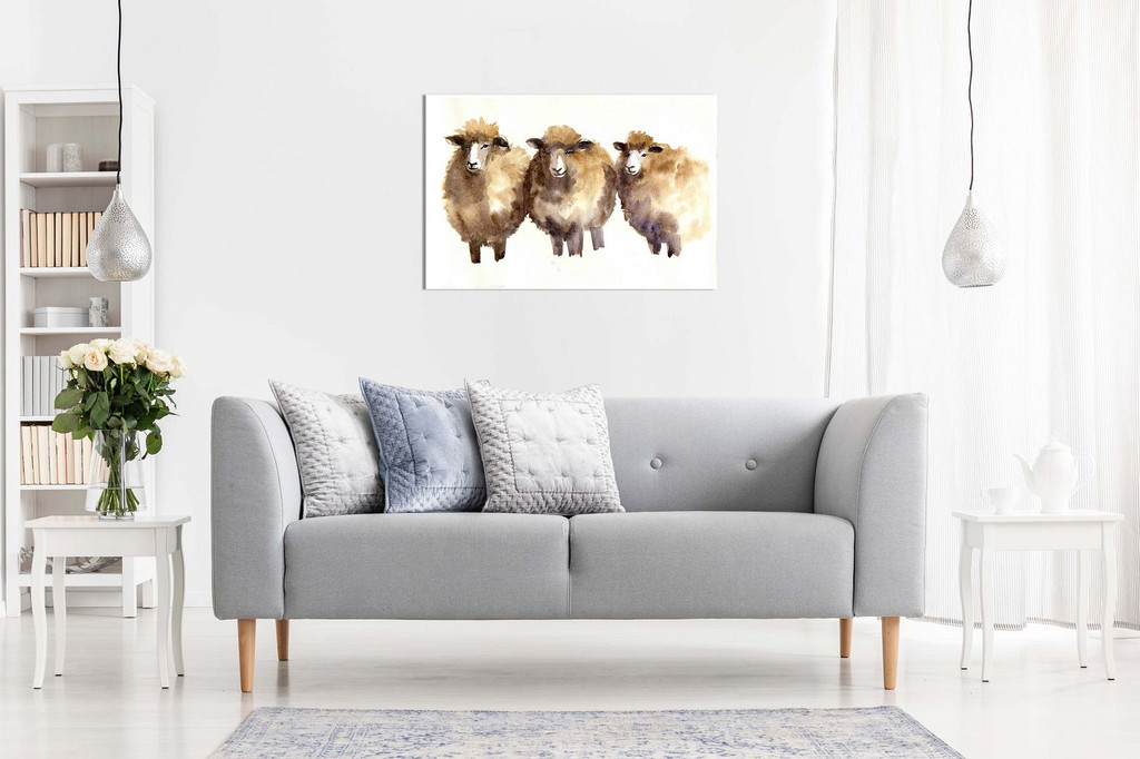 Painting of Sheep Animal Reproduction Canvas