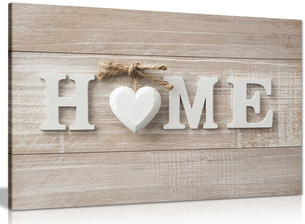 Home Wooden Sign Canvas