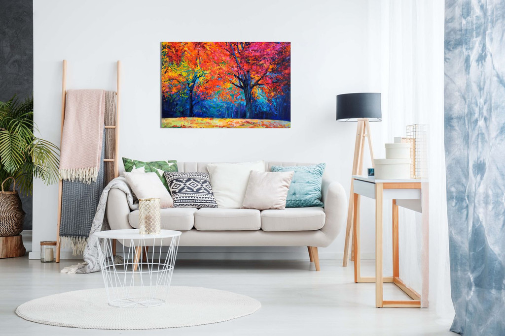 Abstract Contemporary Painting Colourful Autumn Forest Canvas