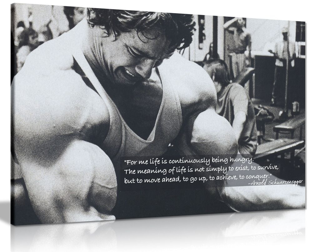 Arnold Schwarzenegger Bodybuilding Motivation Quote Canvas