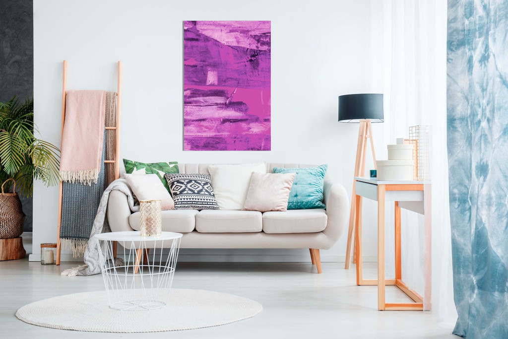 Abstract Modern Purple Painting Canvas
