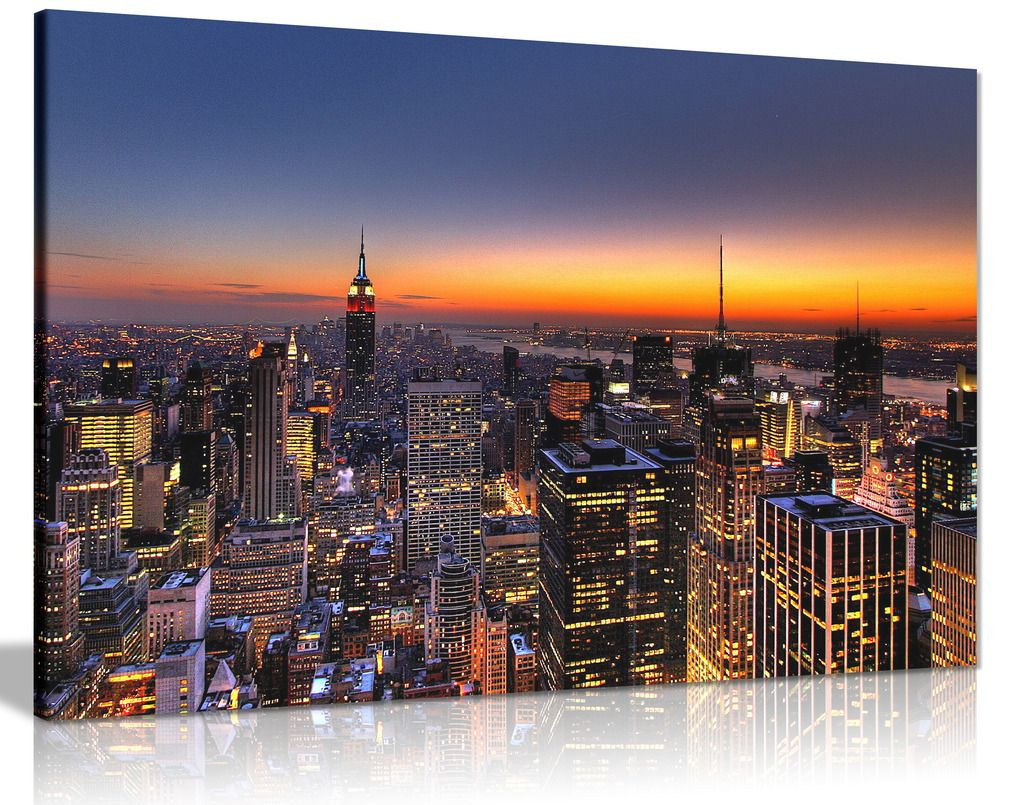 New York At Dusk Canvas