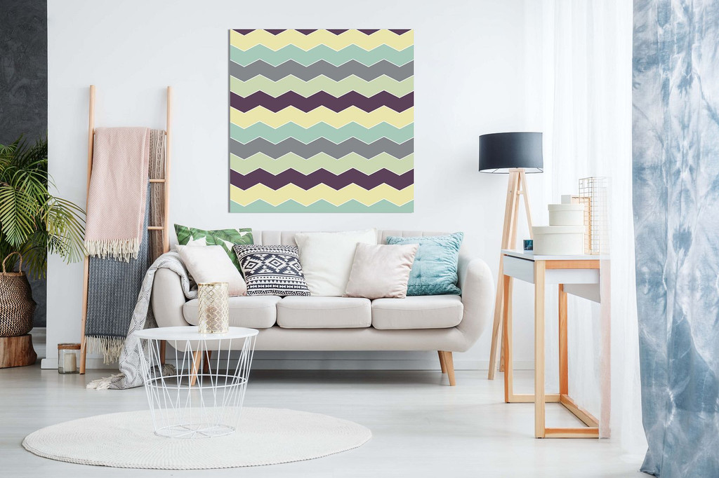 Abstract Retro Geometric Zigzags Canvas