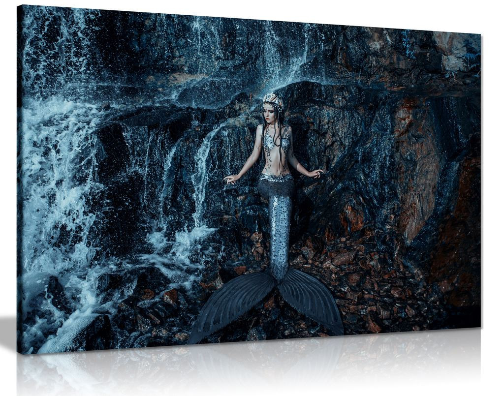 Real Mermaid Fish Ocean Fantasy Canvas Wall Art Picture Print