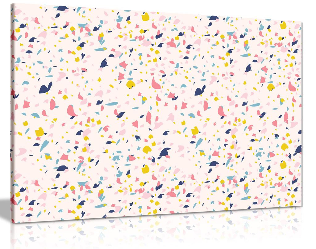Pink Terrazzo Marble Pattern Fashion Canvas Wall Art Picture Print