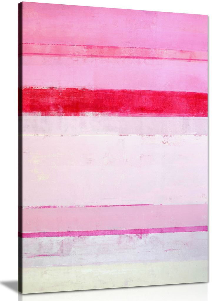 Pink Abstract Stripes Canvas Wall Art Picture Print