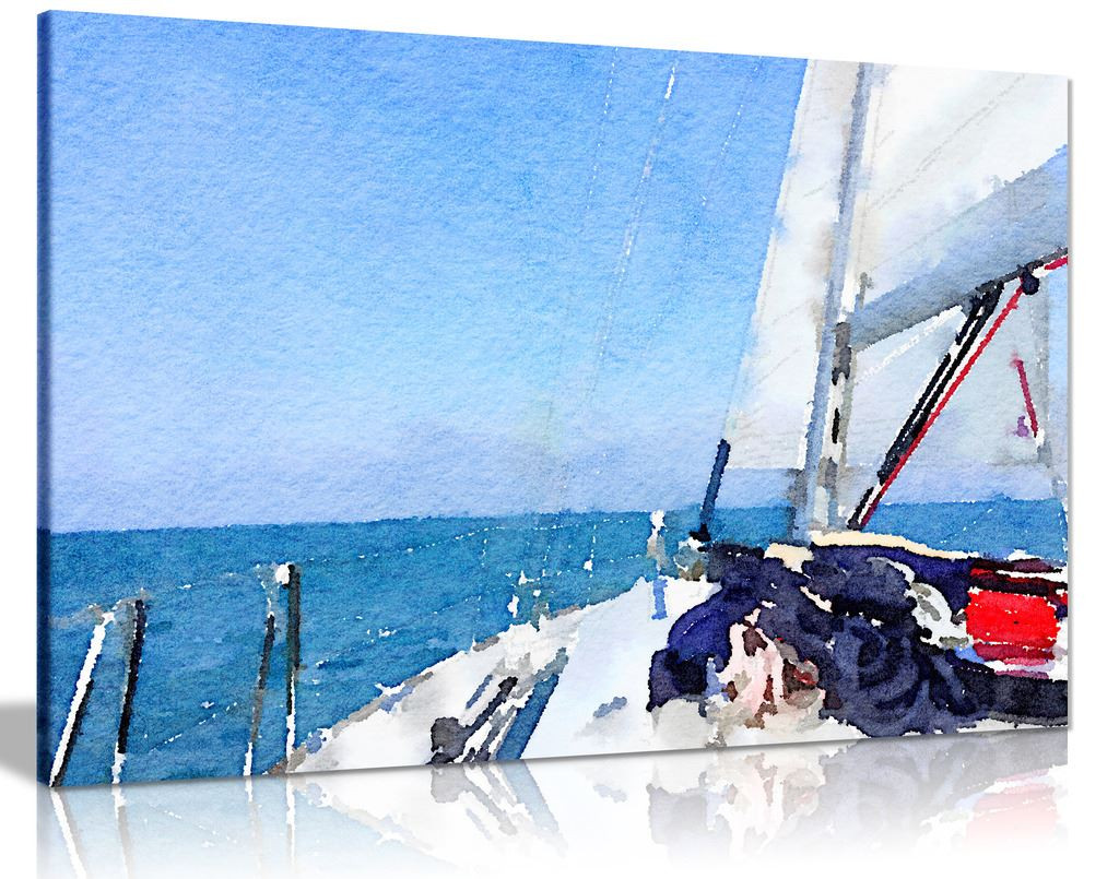 Nautical Yacht Painting Canvas Wall Art Picture Print