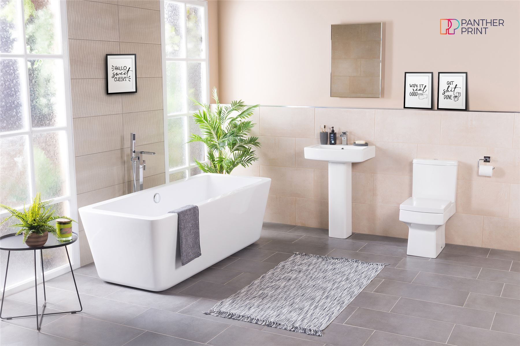 Bathroom Set of 3 A3 Posters Get it Done, Hello Sweet Cheeks, & Wipe it Real Good