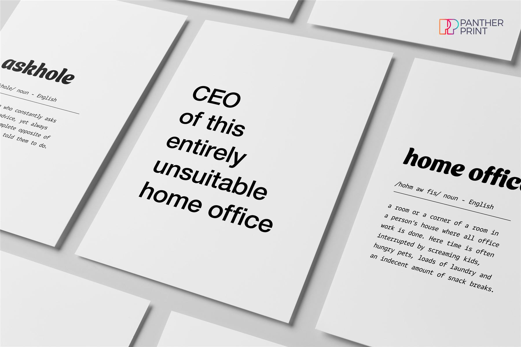 Productivity Set of 3 A3 Posters Askhole, CEO of This Entirely Unsuitable Home Office, & Home Office