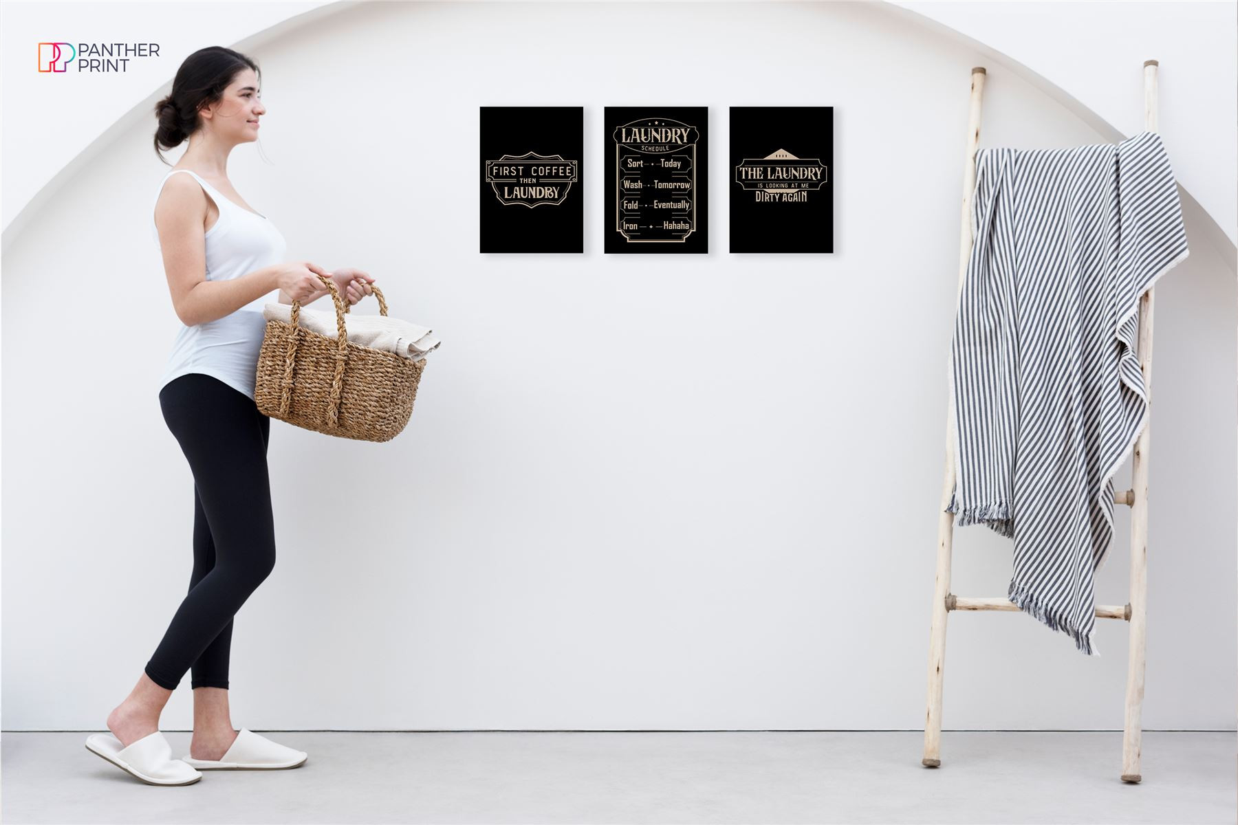 Laundry Room Set of 3 A3 Posters First Coffee then Laundry, The Laundry is Looking at me Dirty, & Laundry Schedule
