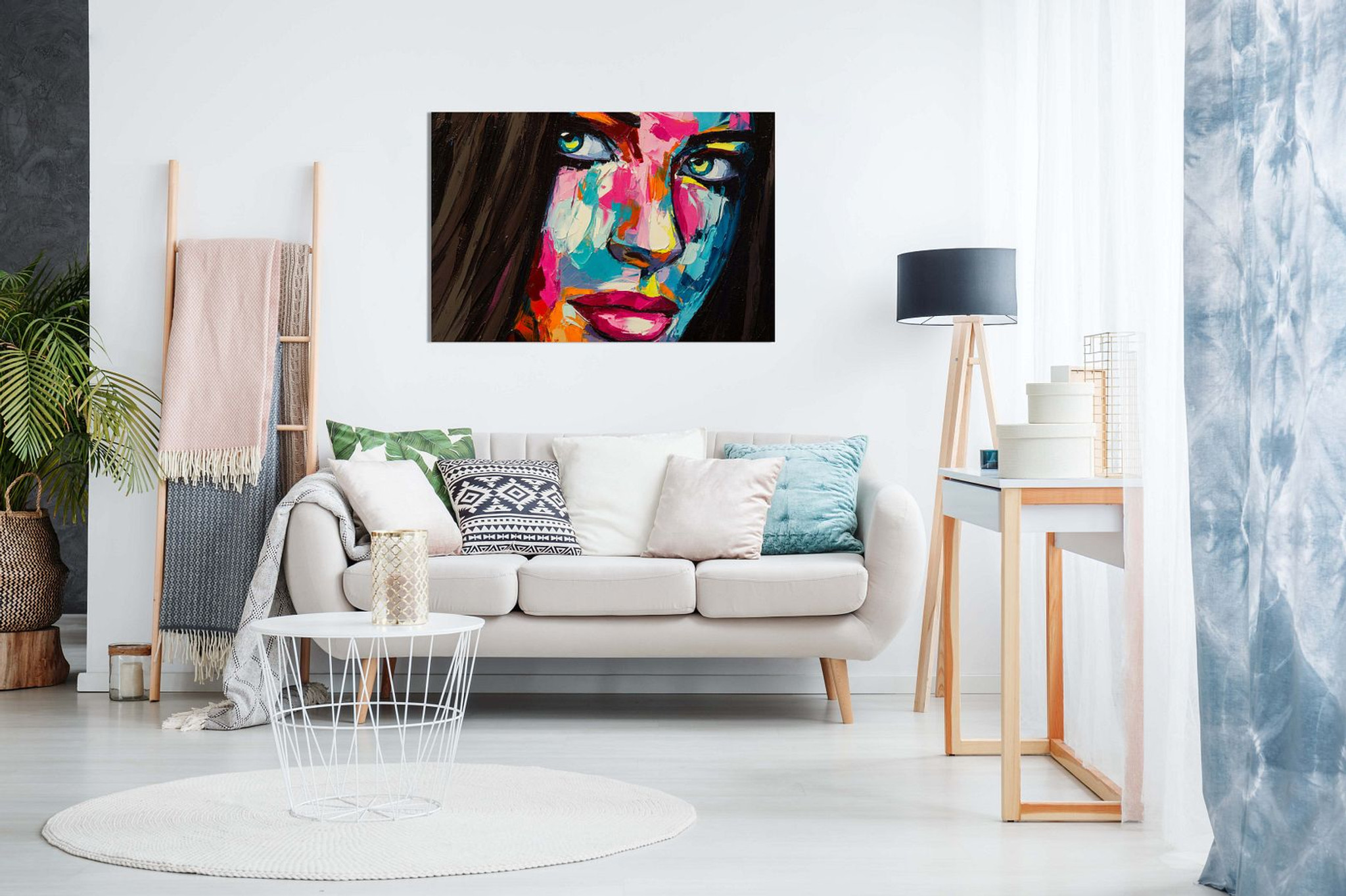 Modern Contemporary Oil Painting Woman Portrait Canvas