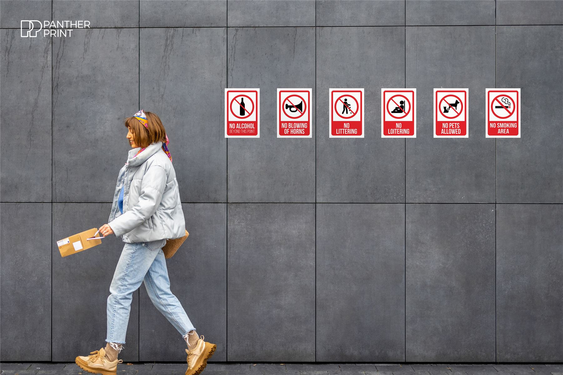 Set of 6 A3 Posters Not Allowed Signs