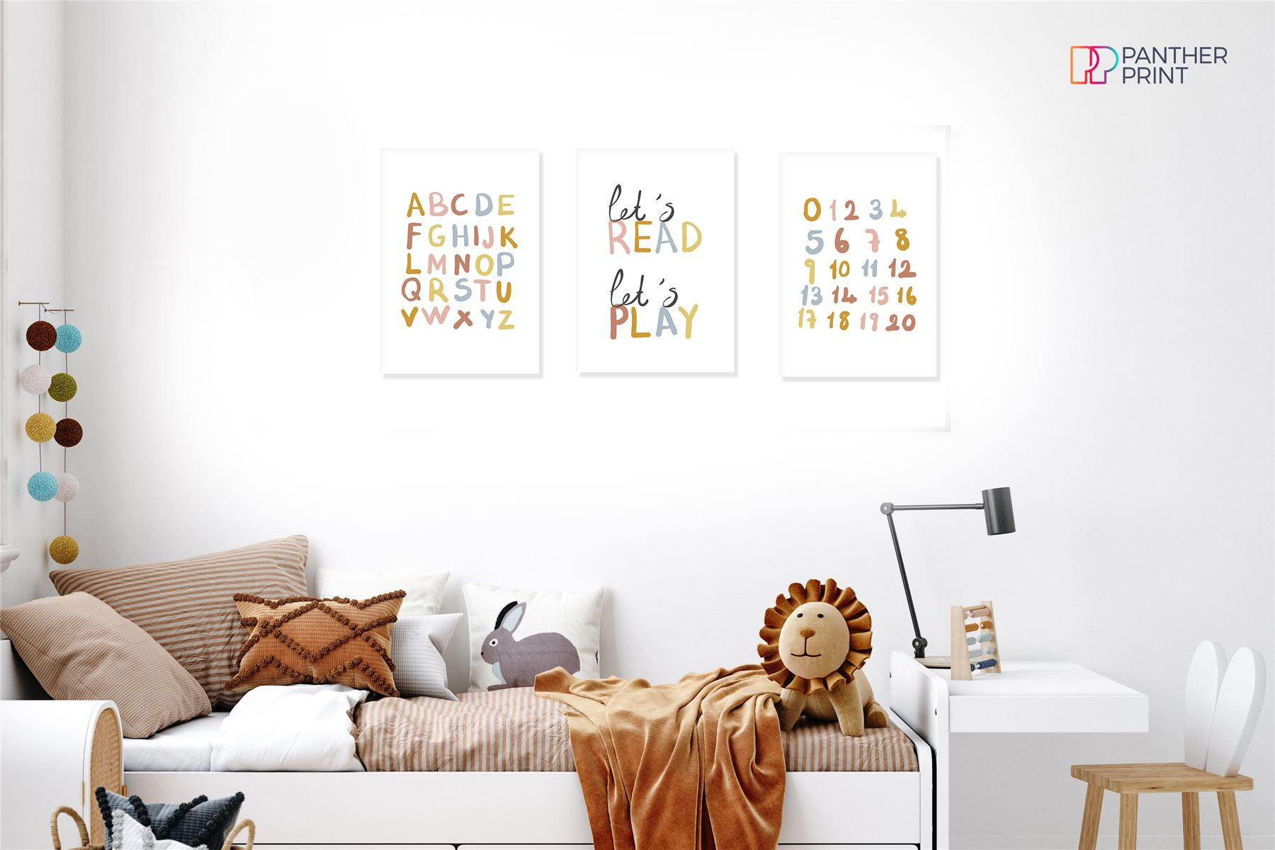 Playroom 3 A4 Posters Let's Read, Let's Play Alphabet, & Numbers
