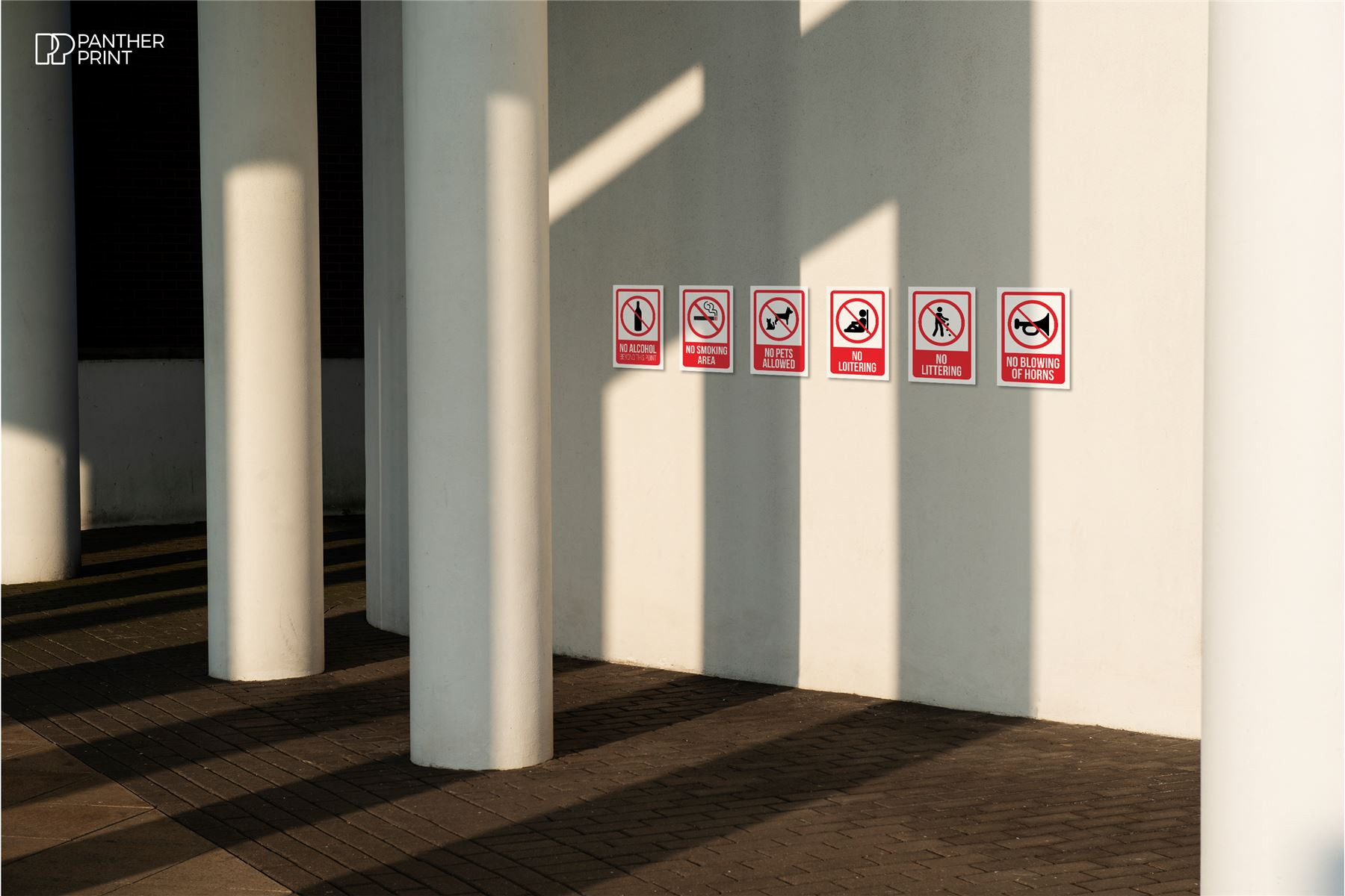 Set of 6 A4 Posters Not Allowed Signs