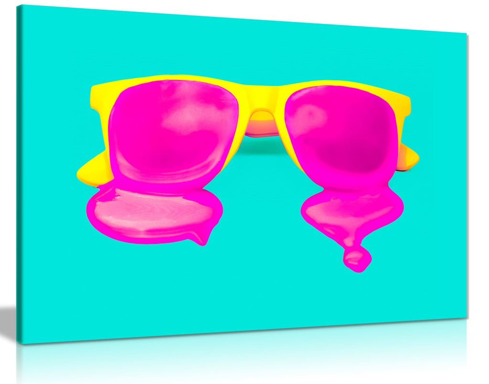 Modern Contemporary Pop Art Cool Yellow Pink Glasses Canvas